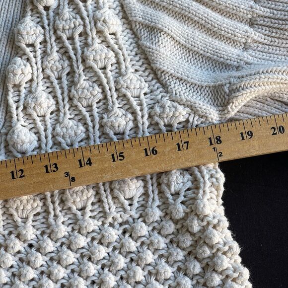 Apt 9 Fisherman Cardigan Sweater Womens Large Cream Coastal Cable Knit Fisherman - Picture 9 of 11